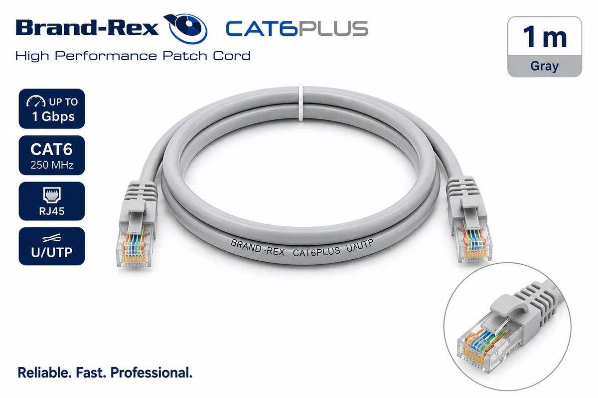 Cablu rețea Brand-Rex CAT6PLUS UTP Cat6 RJ45 1m Gri - C6CPCU010-888BB