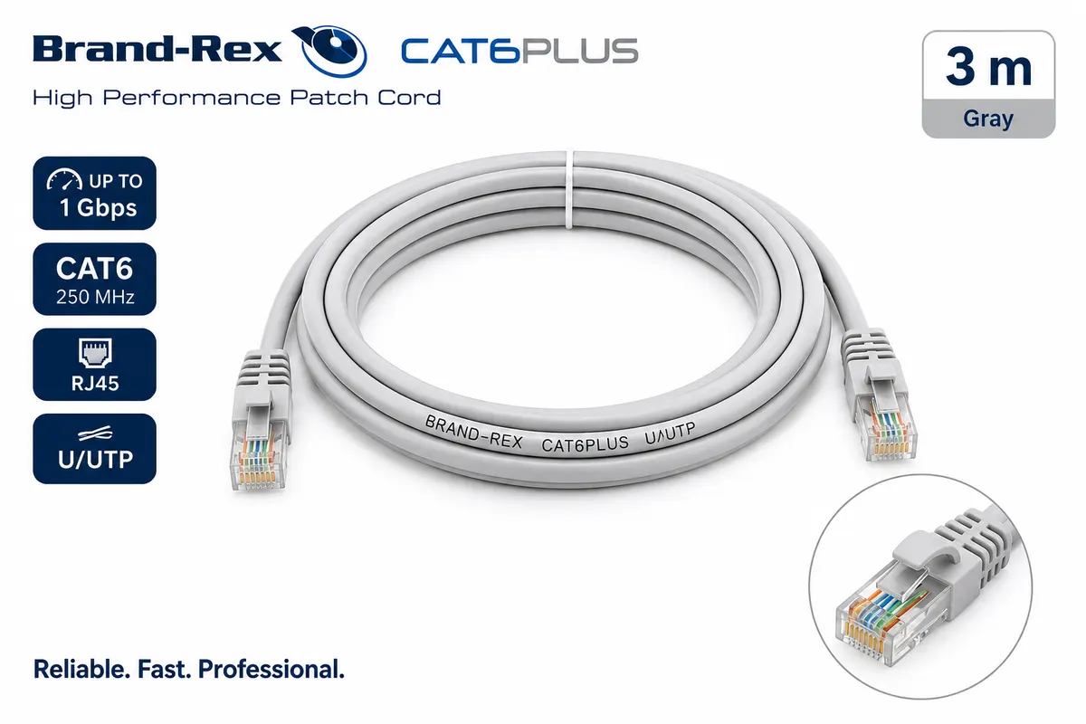 Cablu rețea Brand-Rex CAT6PLUS UTP Cat6 RJ45 3m Gri - C6CPCU030-888BB