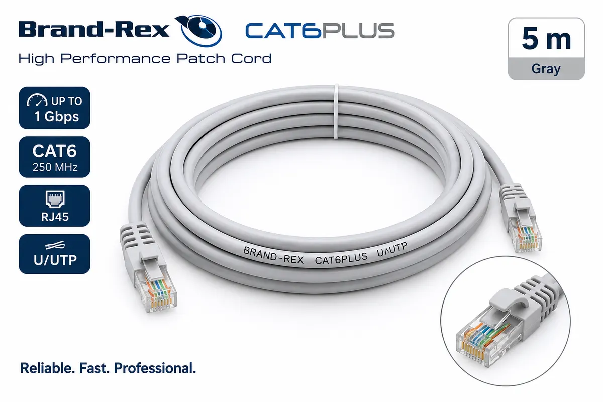 Cablu rețea Brand-Rex CAT6PLUS UTP Cat6 RJ45 5m Gri - C6CPCU050-888BB