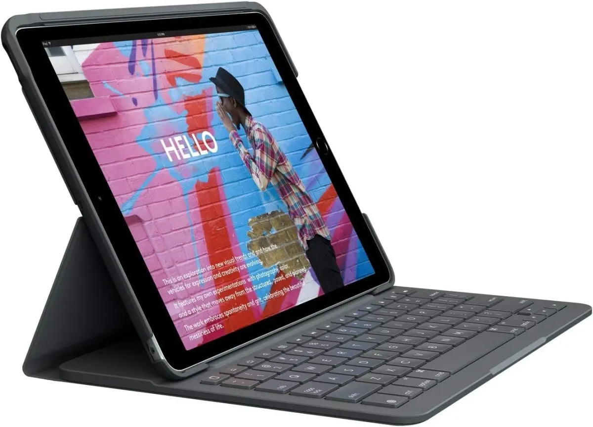 Husă cu tastatură Logitech Slim Folio pentru iPad 7 / 8 / 9 10,2", Graphite