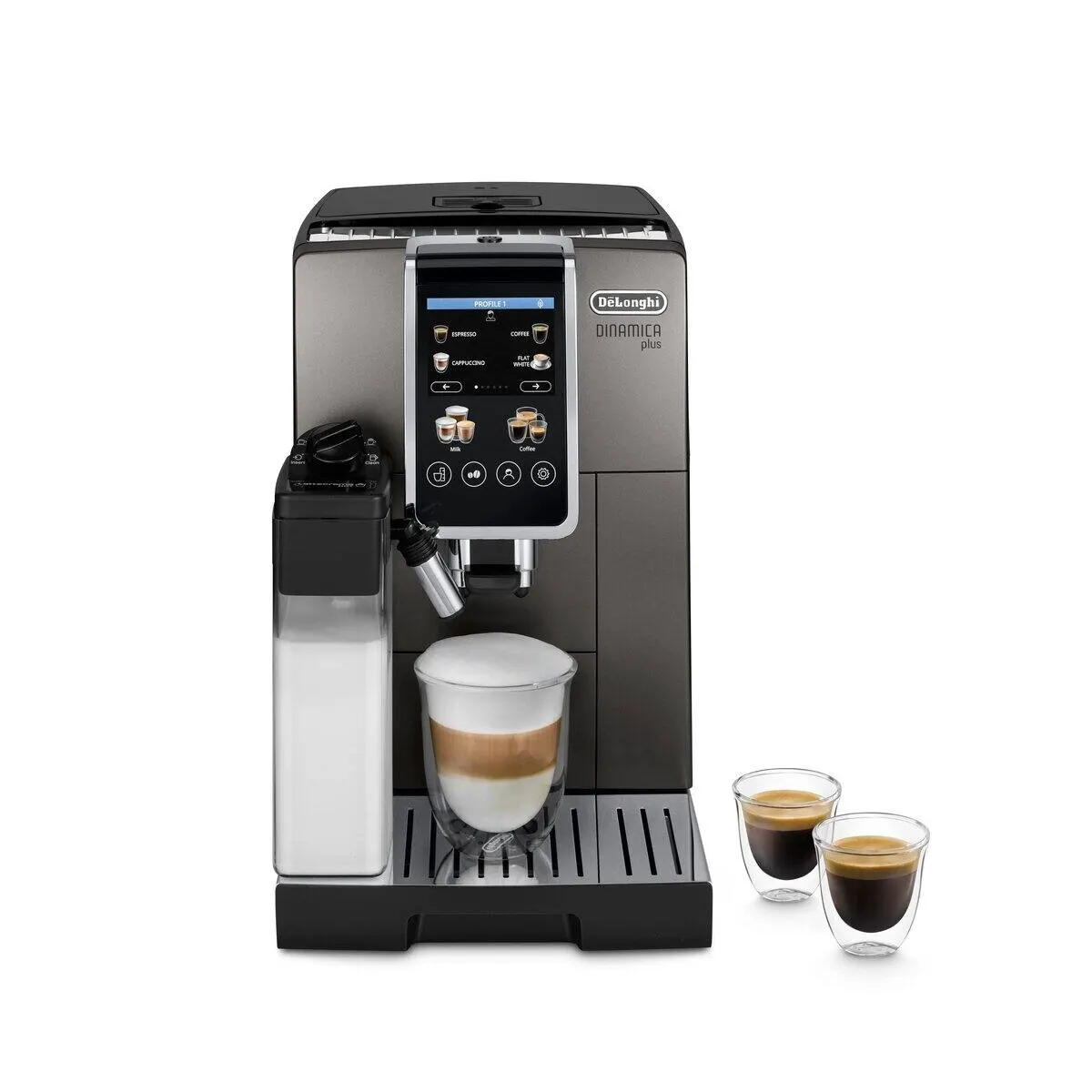 Espressor automat DeLonghi Dinamica Plus ECAM380.85.SB, LatteCrema Hot, Argintiu